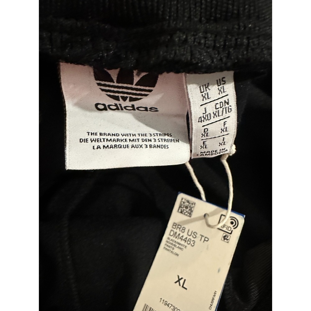 NEW Adidas BR8 US TP DM4463 Men's Size XL Black White Stripe Track Pants - Picture 7 of 16
